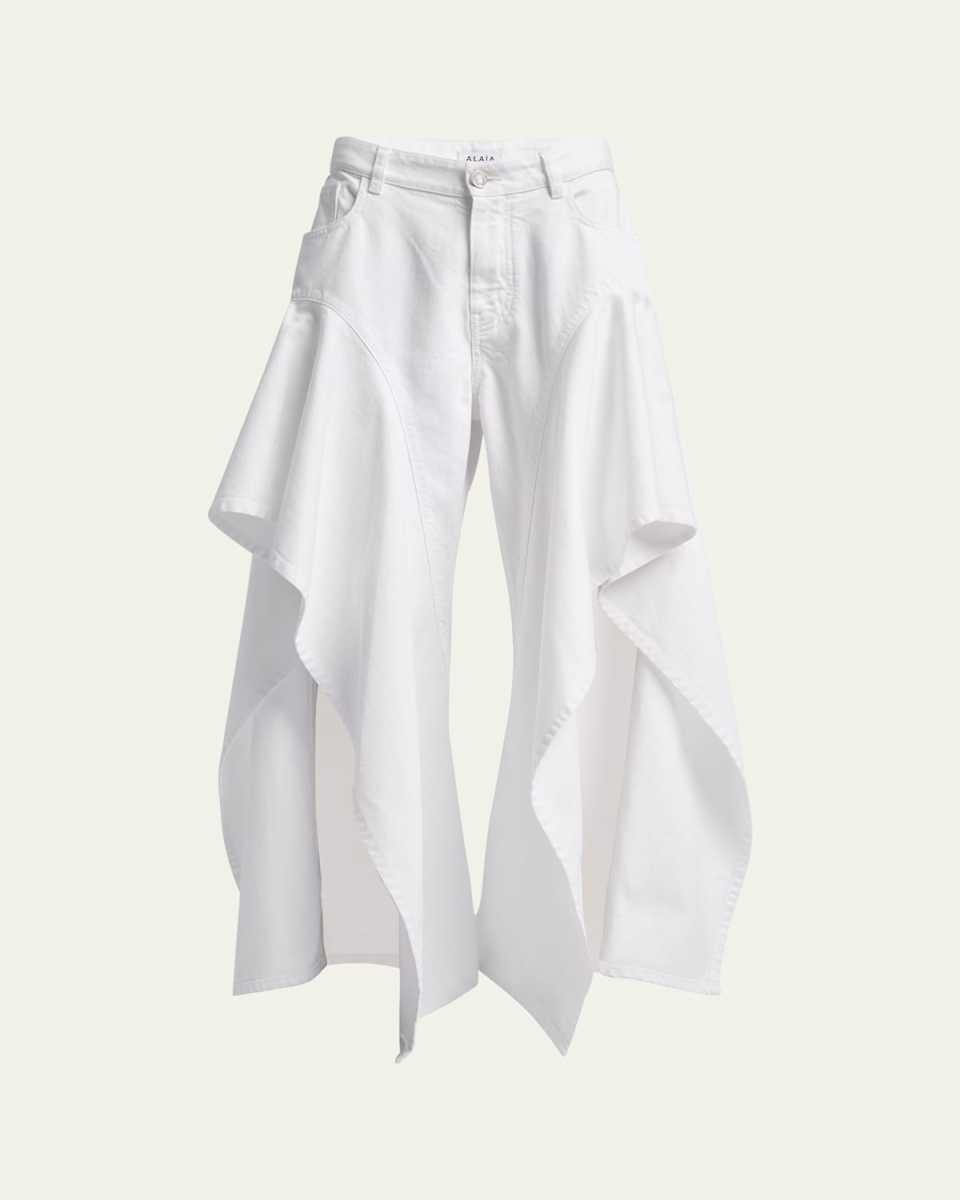 Ruffle Slit Jeans